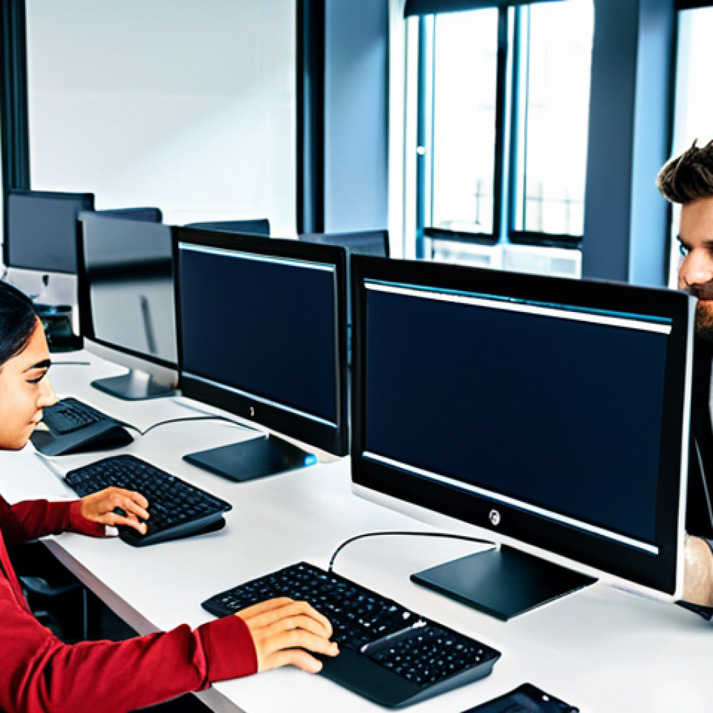** "A diverse team of developers collaborating on open-source code in a modern, bright office. Multiple screens display lines of code. Everyone is fully clothed in appropriate casual attire. Safe for work, appropriate content, professional environment, perfect anatomy, natural proportions, well-formed hands, proper finger count, modest clothing, family-friendly." **