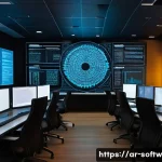Home 20 오픈소스 소프트웨어와 정보 보호 - A modern, high-tech cybersecurity control room set in a Middle Eastern office environment, featuring...